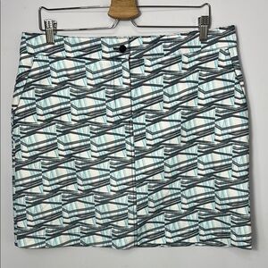 Cutter & Buck Annika Skirt Black White Blue Geometric Mini